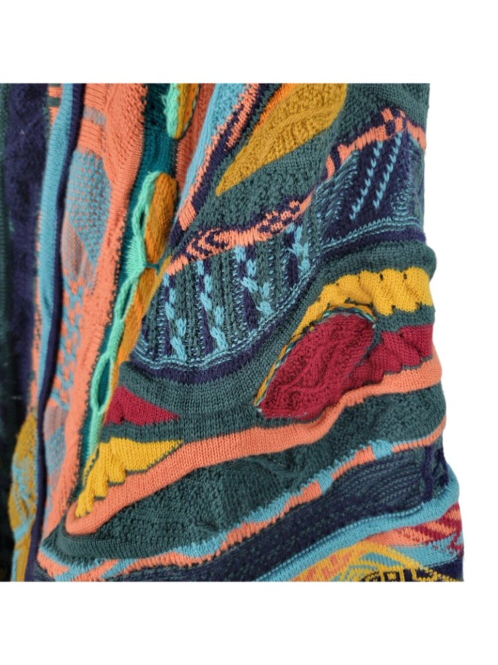 Vtg COOGI L 3D Knit Bomber Jacket Wool Suede Coat 90s Rare Lined oversized - Picture 10 of 15